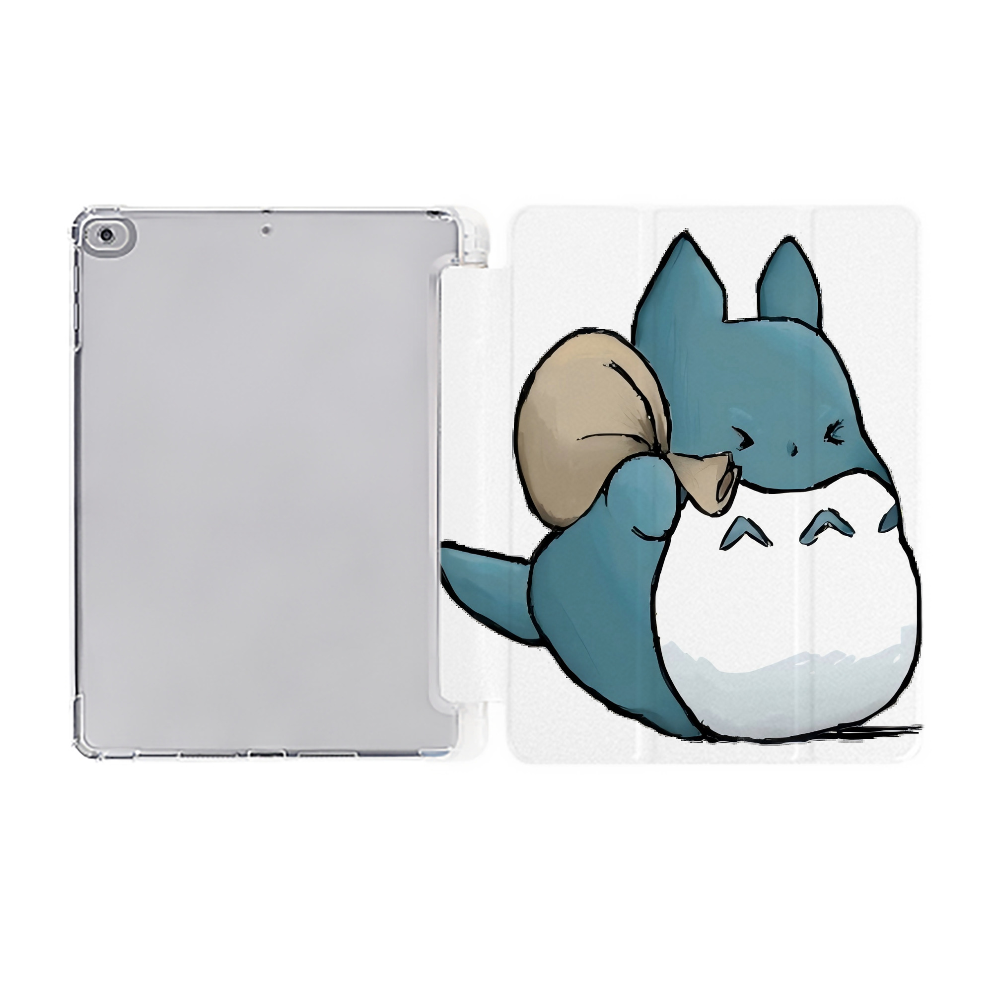 （画像用） となりのトトロ 草壁メイ 草壁サツキ My Neighbor Totoro Satsuki Kusakabe Mei Kusakabe IPad ケース ペン収納付き 三つ折りスタンド PUレザー×シリコン 対応機種9.5/10.5/10.9インチ